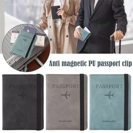 Passport Holder Protector Cover Wallet PU Leather Travel Wallet Block