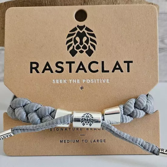 Rastaclat Signature I LOVE YOU Braided Bracelet Gray/Silver Size M/L