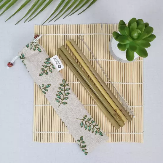 Reusable Bamboo Straw Set with Pouch by Cherish Planet