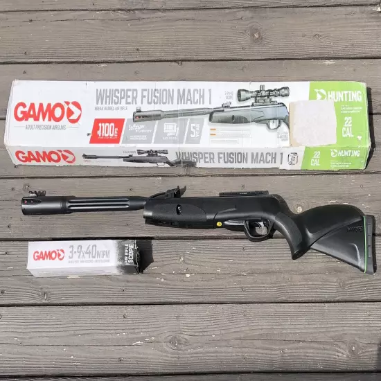 Gamo Whisper Fusion Mach 1 .22 Caliber Break Barrel Air Rifle w/3-9x40 Scope