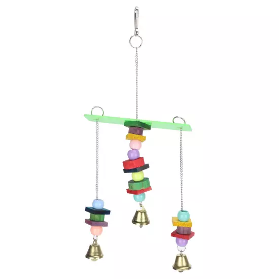 Pet Bird Swing Chew Toy Hanging Cage Multicolored Acrylic Wooden For Small M AD5