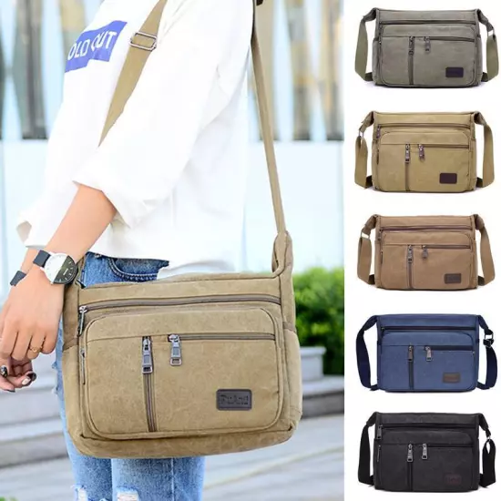 Casual Tote Travel Men's Crossbody Bag Men Canvas Shoulder Bags Casual Messenger