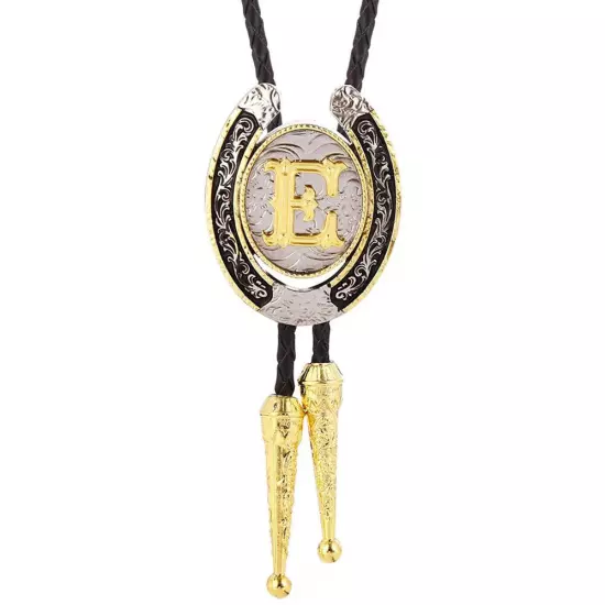 Bolo Tie for Men- Golden Initial Letter A to Z Western Cowboy Bolo Tie for Women