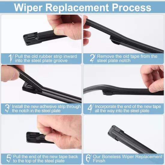 Silicone Windshield Wiper Blades Refills (Pack of 2), Adjustable Automotive R...