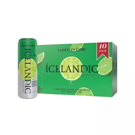 12 Count, Icelandic Glacial Sparkling Water, Tahitian Lime, 500 ml