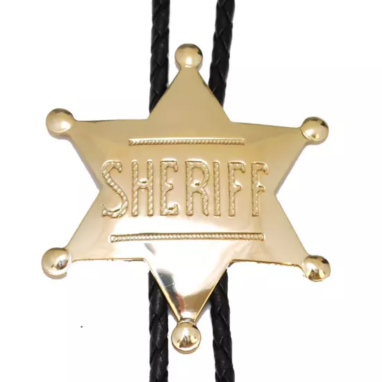 NWT Gold Sheriff Badge Bolo Tie Cowboy Western Boxed