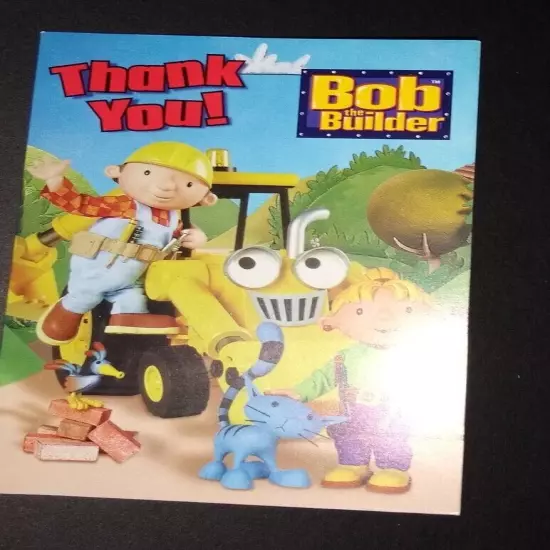 BOB THE BUILDER THANK YOU NOTES QTY 8 +6 More ENVELOPES BLANK 2001 UNIQUE IND 