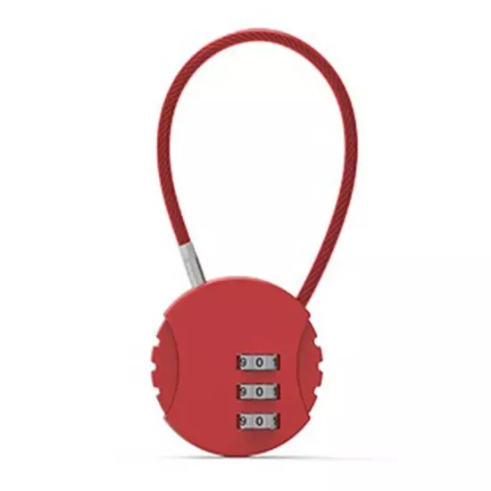 Small Travel Luggage Lock 3 Digit Combination Padlock Wire Rope Password Lock