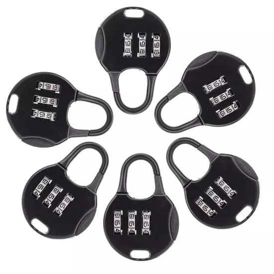 6pcs Portable 3 Digit Password Padlock Anti Theft Lock For Backpack Statione WYD