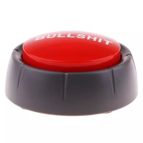 Red Bullshit Alert Button Box Tabletop Office Prank Press Sound Buzzer Fun Toys