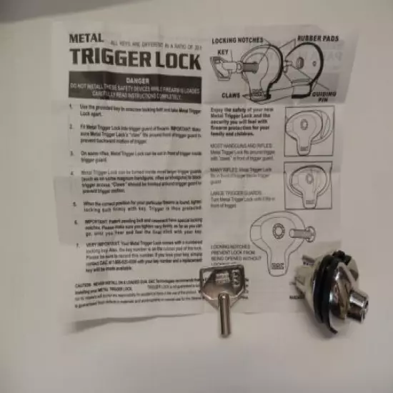 DAC Technologies Universal Metal Trigger Lock with key NEW in Package