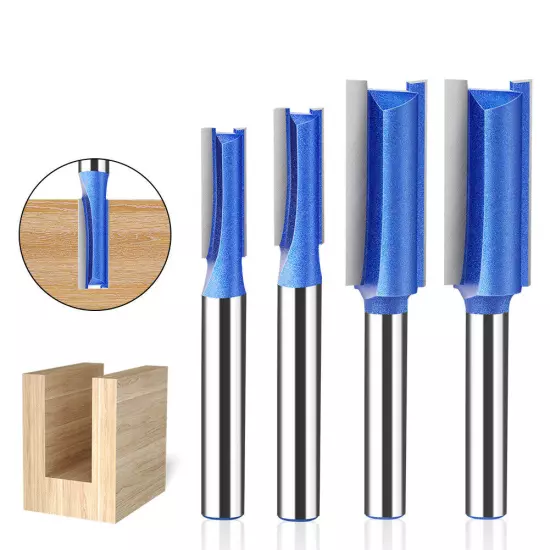 4PCS 1/4" Shank Straight Router Bit Flush Trim Woodworking Cutter