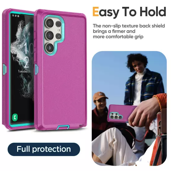 For Samsung Galaxy S22/S22+/S22 Ultra Heavy Duty Shockproof Case Cover Belt Clip