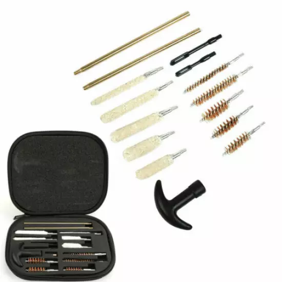 16pcs Gun Cleaning Brush Kit Set For .22 38 40 44 45 357 cal 9mm Handgun Pistol