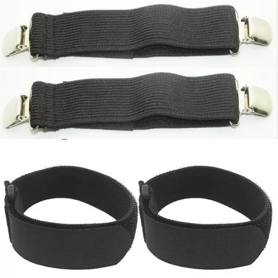 2 Boot Straps Pant Clips + 2 Adjustable Leg Strap Ankle Strap for Inside Boots