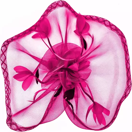 Fascinators Hat Mesh Floral Feather Fascinator Headband for Wedding Cocktail Tea