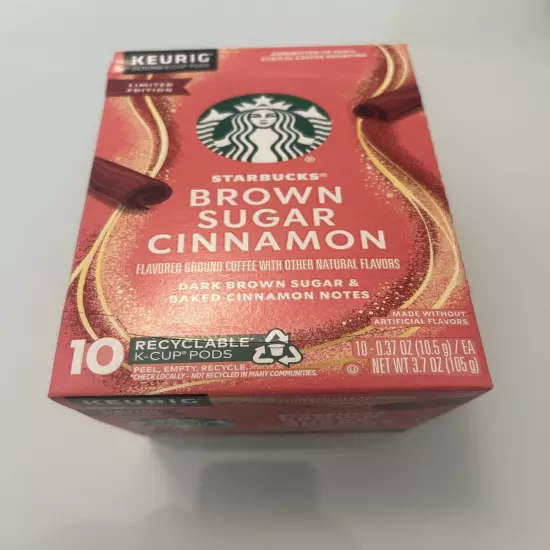 Starbucks NEW Arrival Brown Sugar Cinnamon Coffee Keurig 10 K-Cups Pods 2024