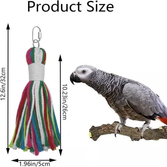  Pet Bird Parrot Colorful Cotton Rope Bite Chew Cage Hanging Toys for 