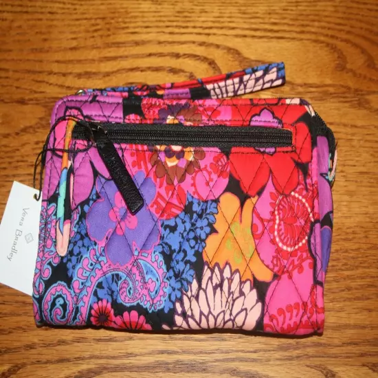 Vera Bradley FRONT ZIP WRISTLET wallet credit card holder case clutch travel NEW