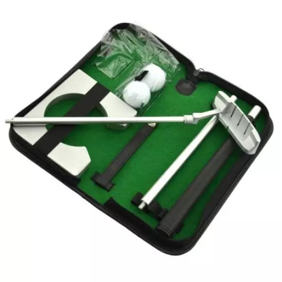 Golf Putter Set Office Home Indoor Training Aids With Portable Travel Case Kit