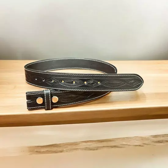 Western Belt Handmade Strap Men's Full Grain Leather No Buckle Cowboy Rodeo Belt