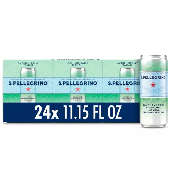 S.Pellegrino Sparkling Natural Mineral Water, Unflavored, 11.15 Fl. Oz Pack of