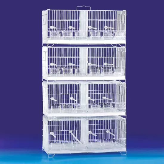 Ste of 4 Stackable Breeding Bird Cage for Canary Finch Small Birds