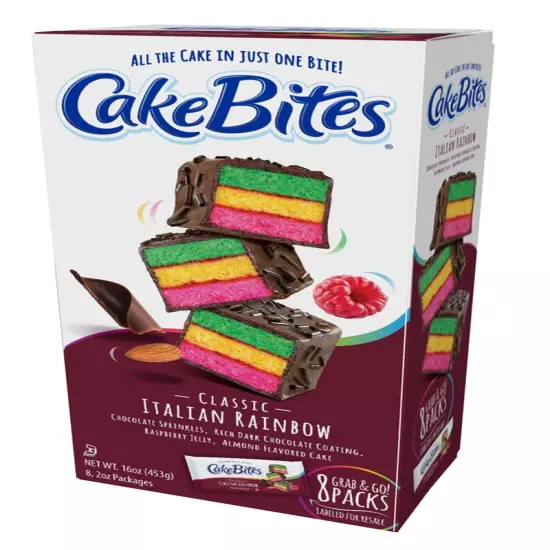 The Original Cakebites by , Grab-And-Go Bite-Sized Snack (Classic Italian Rainbo