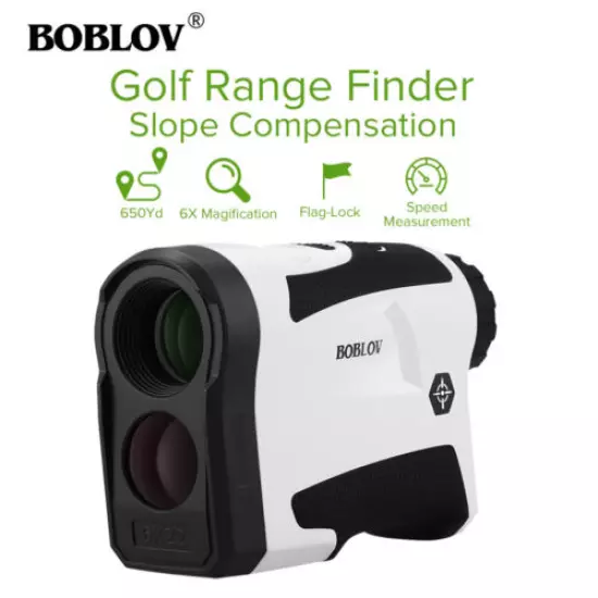 BOBLOV 650 Yard 6X Golf Range Finder Scope With Slope USB Charging Speed Meter.