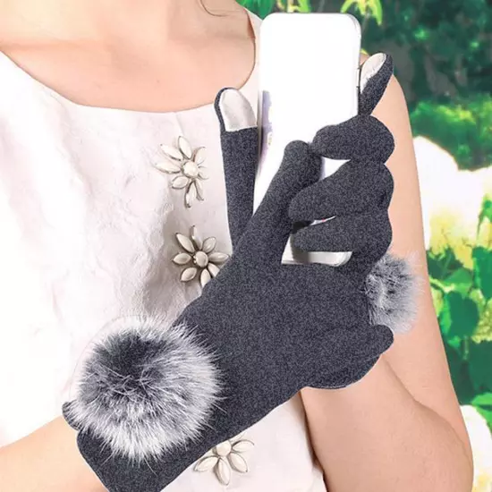 Women Winter Touchscreen Gloves For Cold Weather Solid Thermal Knit Cuff Gloves