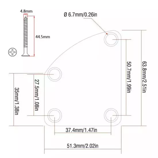 For Fender Deluxe Series 4 Bolt Contoured Neck Plate for Strat Delexe TL US IN