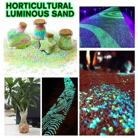 1000PCS Glow In The Dark Pebbles Garden Glowing Rocks Fish Tank Luminous S C7X2