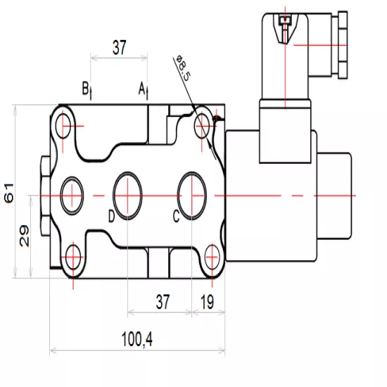 Hydraulic 6 Port Solenoid Diverter Selector Valve 1/2"BSP 12 VDC 13gpm 50L DVS6