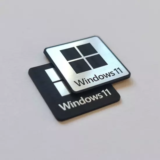 Microsoft Windows 11 Sticker Set - Case Badge Decal - Two Pieces