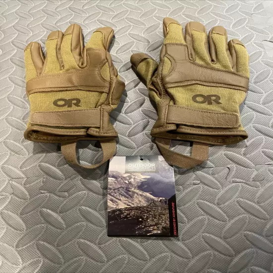 Outdoor Research USA Made Medium Suppressor Gloves Coyote Brown Leather 243131