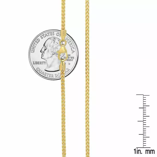 14k Yellow Gold Solid 1.2mm-2.1mm Franco Chain Pendant Necklace 16"-24"