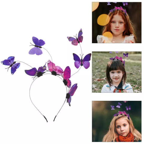 Butterfly Headband Hair Hoop Butterfly Fascinator Tea Party Headpiece Headdress