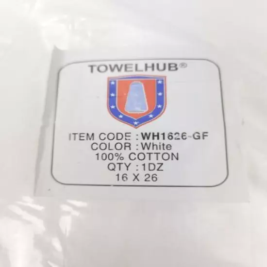 12 Towel Hub White 16x26 Tri Fold Velour Golf Towels 16” X 26”