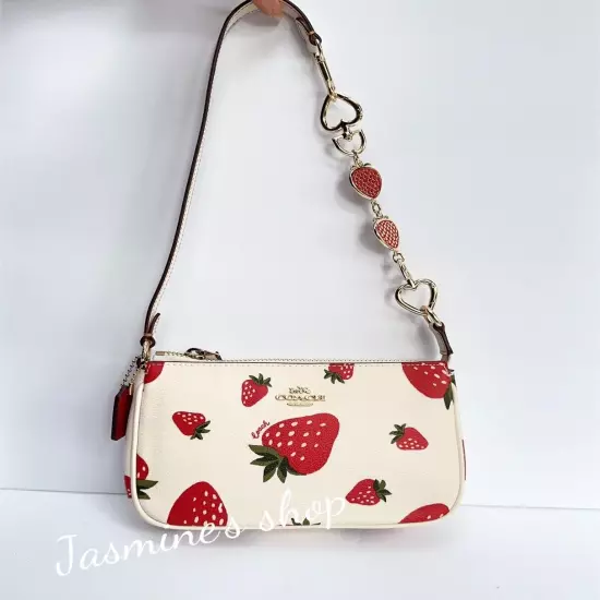 NWT Coach Nolita 19 With Wild Strawberry Print CH533 + Free Chain