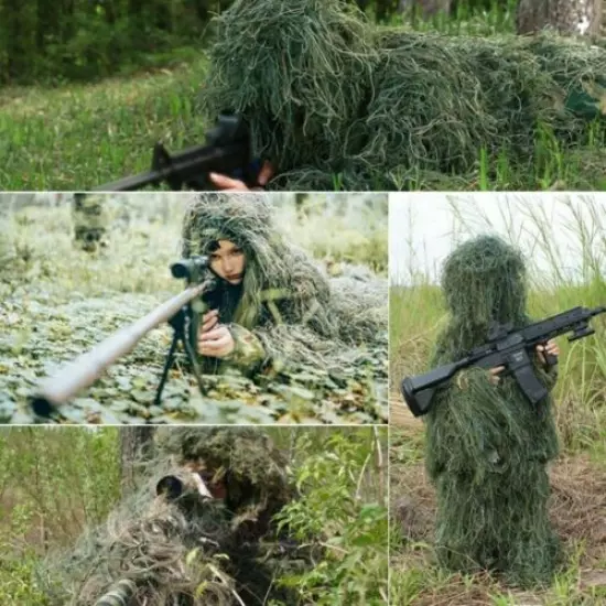 Ghillie Suit 3D Camouflage Hunting Suitable for Unisex Adults/Youth (M/L/XL/XXL)