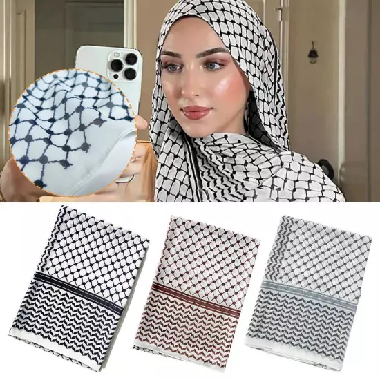 Palestine Scarf Islamic Chiffon Scarf Keffiyeh Hijab-Palestinian Shawls--- D0F1