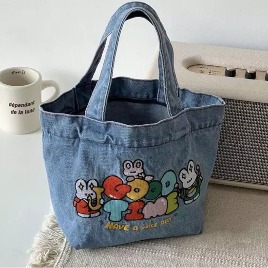 Japanese Cute Bento Bag Handbag Canvas Lunch Box Portable B8Z3 щυ