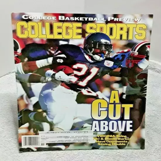 College Sports Magazine November 1996 Tiki Ronde Barber Virginia FAIR