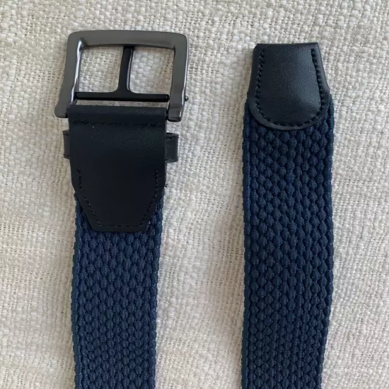 Nike Mens G-Flex Stretch Woven Golf Belt Small Dark Blue No-Hole Strap Buckle