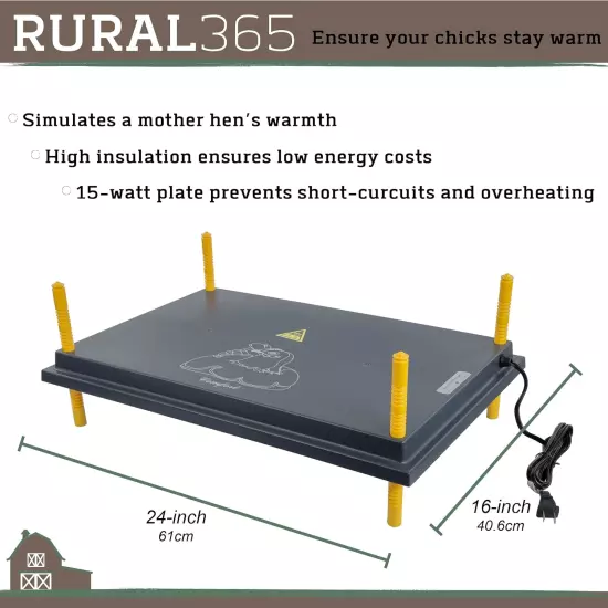 Rural365 Chick Heating Plate Brooder Plate - 16X24In Brooder Heat Plate for Chic