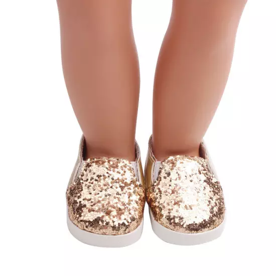 Sequin sneakers flats made for 18'' American girl shoes footwear