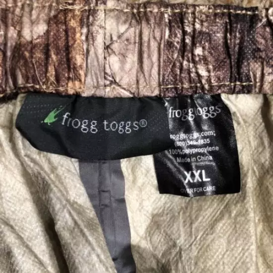 FROGG TOGGS real tree CAMO Rain Pants XXL 100% Polypropylene. 