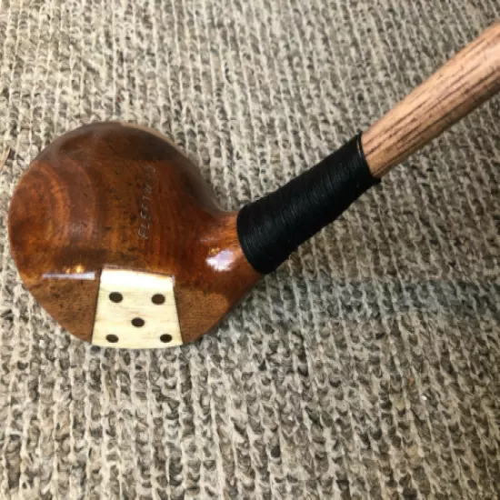 Fleetwood fancy face driver with brass backweight hickory wood shaft golf club