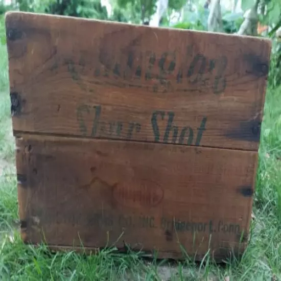 VINTAGE REMINGTON ShurShot KLEANBORE DUPONT WOOD SHELL CRATE BOX