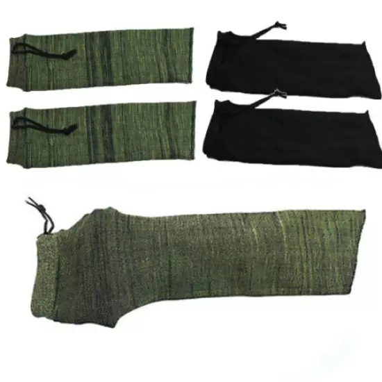 4 Pack Tactical Gun Sock Handgun Pistol Sleeve Cover Gun Sack Cover Green+ Black